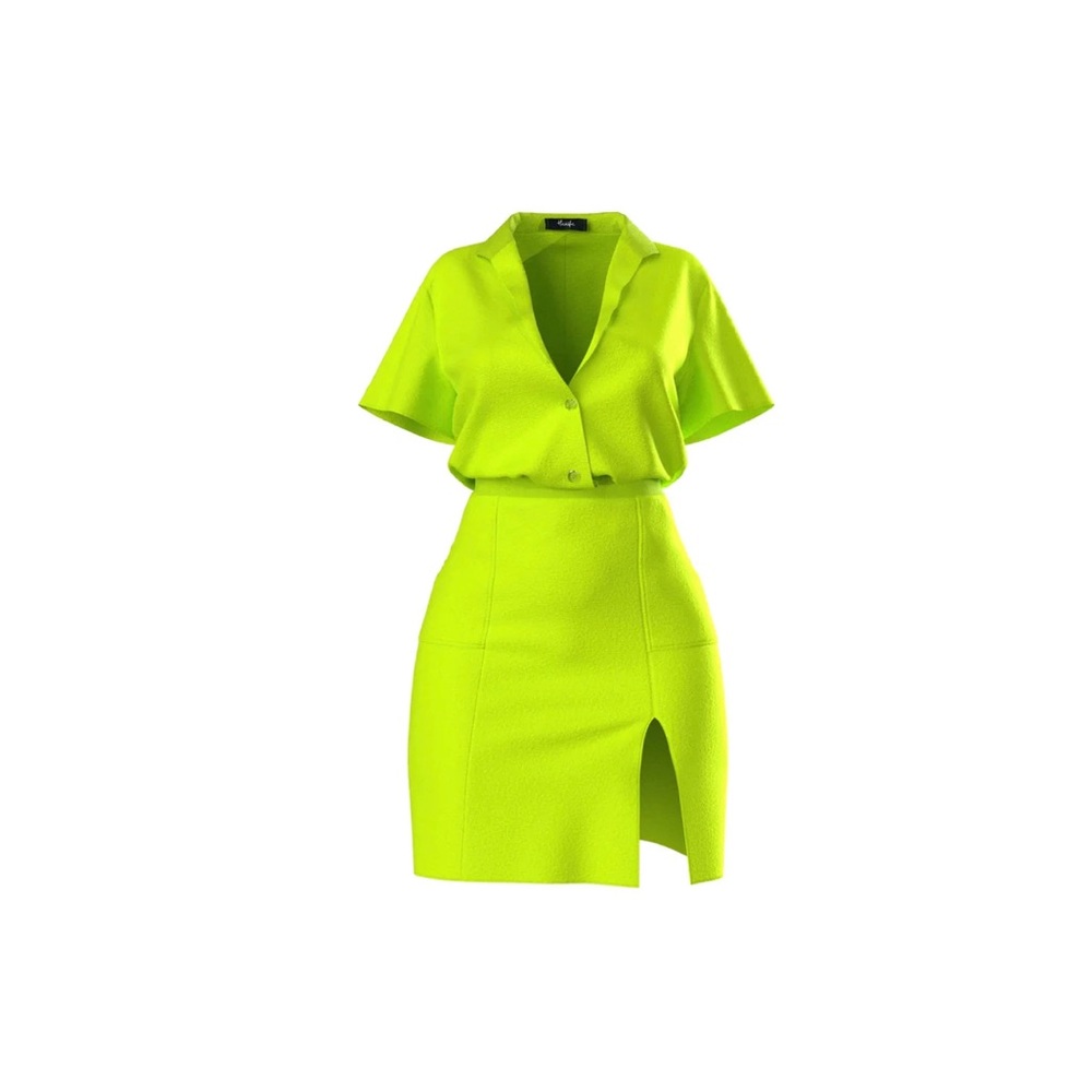 Hanifa Robyn dress in Bright Lime